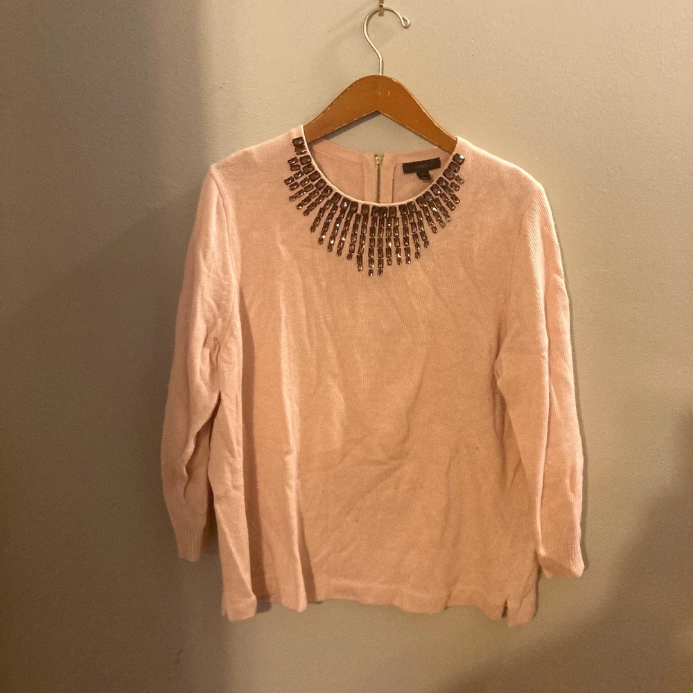 J Crew sweater with rhinestones size XL